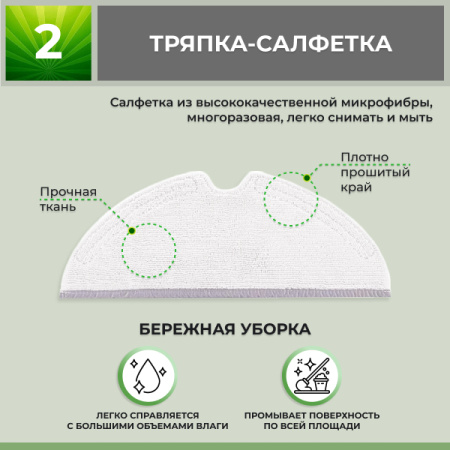 Набор аксессуаров Maxi для робота-пылесоса Xiaomi Mi Robot Vacuum Cleaner (SDJQR01RR), основная щетка с роликами, черные боковые щетки